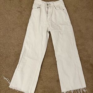 Zara Cream Wide Leg Jeans